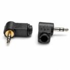 Conector Jack 3.5 mm Macho TRS Estéreo Acodado 90° para Soldar Cable