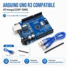 Arduino UNO R3 Compatible ATmega328P SMD con Cable USB y Pines