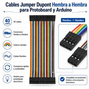 Cables Jumper Dupont Hembra a Hembra para Protoboard y Arduino Cables Jumper Dupont Hembra a Hembra para Protoboard y Arduino