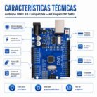 Arduino UNO R3 Compatible ATmega328P SMD con Cable USB y Pines