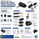 Conector Jack 3.5 mm Macho TRS Estéreo Acodado 90° para Soldar Cable