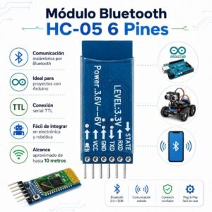 Módulo Bluetooth HC-05 de 6 pines
