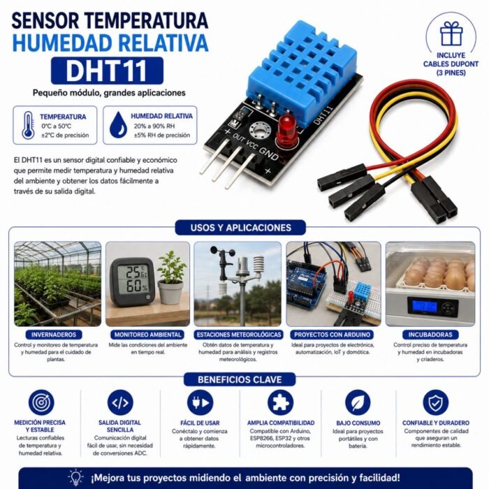Sensor Temperatura Humedad Relativa DHT11