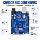 Arduino UNO R3 Compatible ATmega328P SMD con Cable USB y Pines