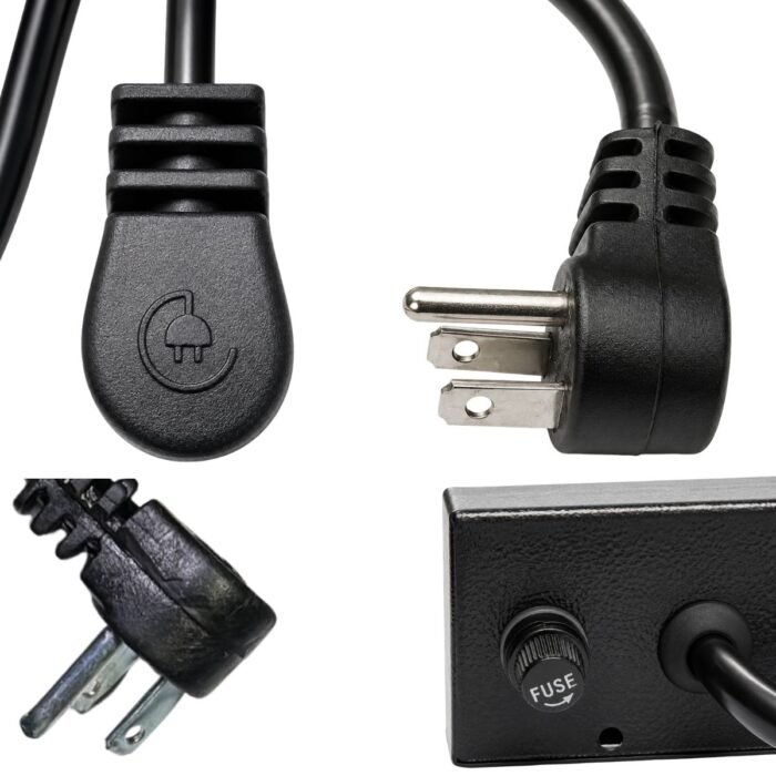 multitoma metálica regleta eléctrica multitoma 6 salidas regleta 6 tomas multitoma con switch multitoma con fusible extensión eléctrica multitoma negra tomas naranjas conexión a tierra multitoma para oficina multitoma para hogar multitoma para negocio