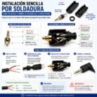 Conector Jack 3.5 mm Macho TRS Estéreo Acodado 90° para Soldar Cable
