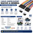 Cables Jumper Dupont Macho a Hembra para Protoboard y Arduino