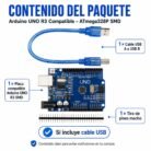 Arduino UNO R3 Compatible ATmega328P SMD con Cable USB y Pines
