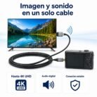Cable HDMI Tipo A macho a Micro HDMI Tipo D macho de 1,5 metros.