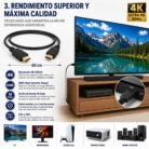 Cable HDMI 2.0 de 60cm 4K 60Hz HDR 18Gbps