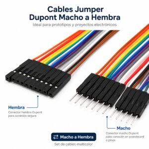 Cables Jumper Dupont Macho a Hembra para Protoboard y Arduino