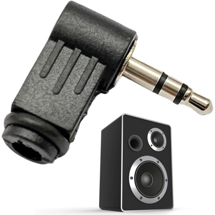 Conector Jack 3.5 mm Macho TRS Estéreo Acodado 90° para Soldar Cable
