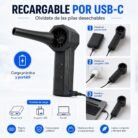 Mini Soplador de Aire Turbo Recargable con Linterna LED y Motor Brushless