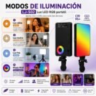Luz LED RGB Recargable con Clip para Celular, Video y Selfies