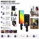 Luz LED RGB Recargable con Clip para Celular, Video y Selfies
