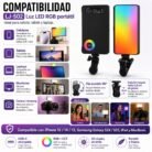 Luz LED RGB Recargable con Clip para Celular, Video y Selfies
