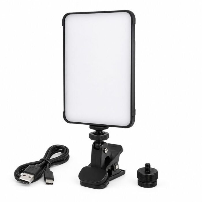 Luz LED RGB Recargable con Clip para Celular, Video y Selfies