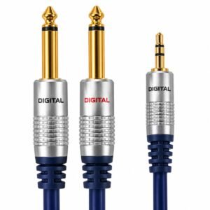 Cable de Audio Estéreo DIGITAL 3.5 mm Macho a 2 Plug 6.3 mm Macho 3.6 Metros