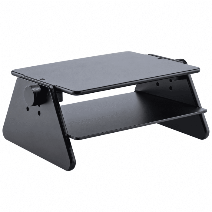 Soporte Elevador Ajustable para Monitor y Portátil de 3 Alturas con Repisa Organizadora – Negro Soporte Elevador Ajustable para Monitor y Portátil de 3 Alturas con Repisa Organizadora – Negro