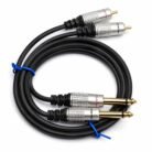 Cable de Audio DIGITAL 2 RCA Macho a 2 Plug 6.35 mm Macho 90 cm