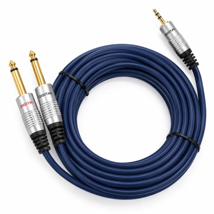 Cable de Audio Estéreo DIGITAL 3.5 mm Macho a 2 Plug 6.3 mm Macho 3.6 Metros