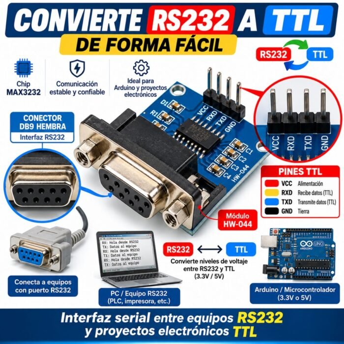 MODULO CONVERTIDOR RS232 A TTL MAX3232