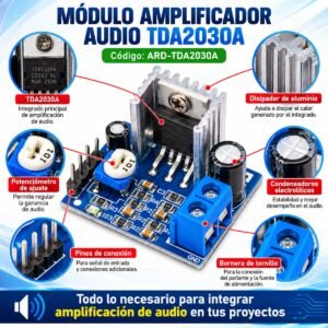 MÓDULO AMPLIFICADOR AUDIO TDA2030A MÓDULO AMPLIFICADOR AUDIO TDA2030A