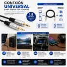 Cable Auxiliar Audio DIGITAL 3.5 mm Macho a Macho 1,8 Metros