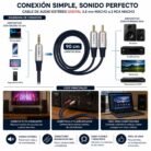 Cable de Audio Estéreo DIGITAL 3.5 mm Macho a 2 RCA Macho de 90 cm