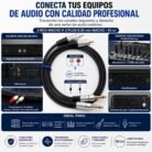 Cable de Audio DIGITAL 2 RCA Macho a 2 Plug 6.35 mm Macho 90 cm