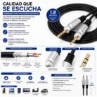 Cable Auxiliar Audio DIGITAL 3.5 mm Macho a Macho 1,8 Metros