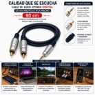 Cable de Audio Estéreo DIGITAL 3.5 mm Macho a 2 RCA Macho de 90 cm