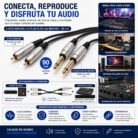 Cable de Audio DIGITAL 2 RCA Macho a 2 Plug 6.35 mm Macho 90 cm