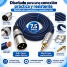 Cable de Audio DIGITAL 3.5 mm Macho Estéreo a XLR / Canon Macho 3 Pines 7,5 Metros