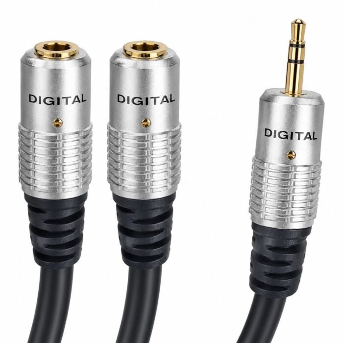 Cable de Audio Estéreo DIGITAL 3.5 mm Macho a 2 Hembras 3.5 mm de 50 cm