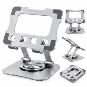 Soporte Metálico Plegable TREQA BC-T32 para Tablet y Celular con Giro 360°