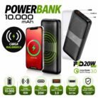 Power Bank Innovatech 10.000 mAh Carga Inalámbrica 15W PD 20W Quick Charge 3.0