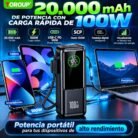 Power Bank TOROUP 20.000 mAh 100W PD/SCP con Cable USB-C Integrado y Pantalla Digital