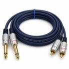 Cable de Audio DIGITAL 2 Plug 6.3 mm Macho Monofónico a 2 RCA Macho 1,8 Metros