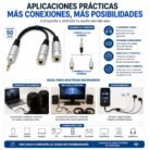 Cable de Audio Estéreo DIGITAL 3.5 mm Macho a 2 Hembras 3.5 mm de 50 cm