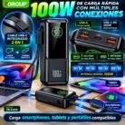 Power Bank TOROUP 20.000 mAh 100W PD/SCP con Cable USB-C Integrado y Pantalla Digital