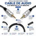 Cable de Audio DIGITAL 3.5 mm Macho a 3.5 mm Macho 60 cm Estéreo