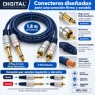 Cable de Audio DIGITAL 2 Plug 6.3 mm Macho Monofónico a 2 RCA Macho 1,8 Metros