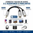 Cable de Audio Estéreo DIGITAL 3.5 mm Macho a 2 Hembras 3.5 mm de 50 cm