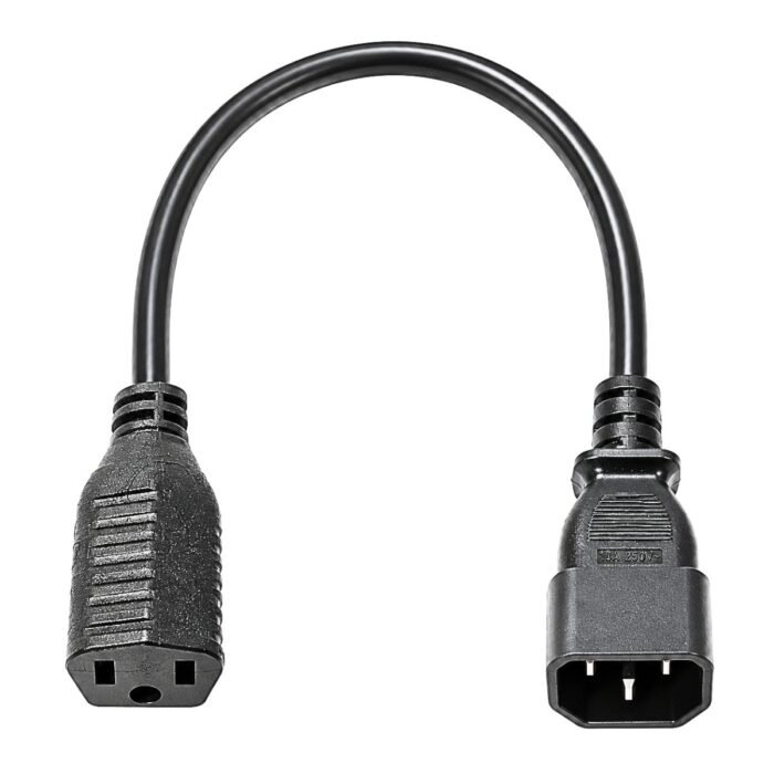 Cable Adaptador de Poder C14 Coca Macho a NEMA 5-15R Hembra 30 cm