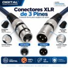 Cable de Audio DIGITAL XLR / Canon Macho a Hembra 3 Pines 1,8 Metros
