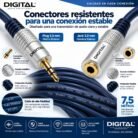 Cable Extensión de Audio DIGITAL 3.5 mm Macho Estéreo a Hembra Estéreo 7,5 Metros