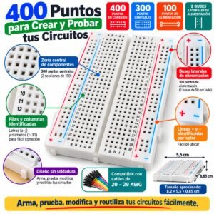 Protoboard Pequeña Blister 400 Puntos