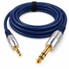 Extensión 1 macho 3,5 mm estéreo a 1 macho 6,3 mm monofónico, 1,8 m