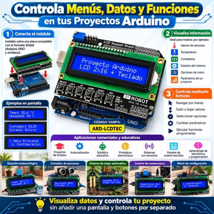 MÓDULO LCD 2X16 CON TECLADO